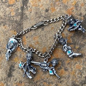 Vintage 1950s western cowgirl themed charm bracelet